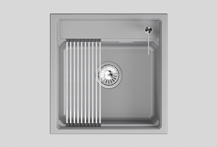 KS-5002i, АЛЮМИНИУМ  кухонная мойка, кварц