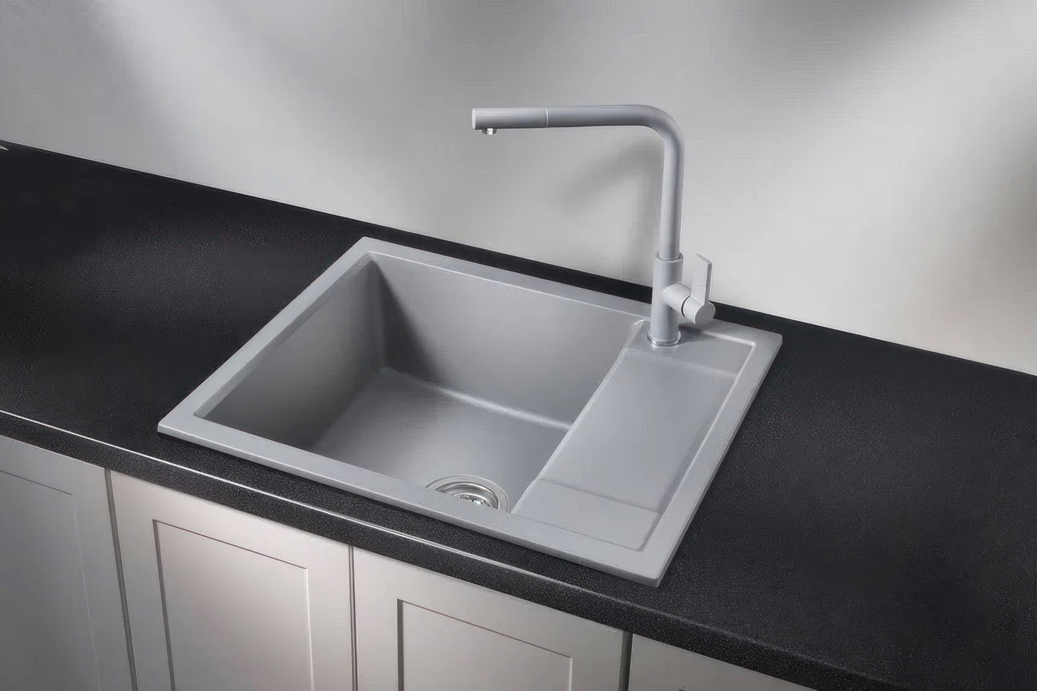 6002, АЛЮМИНИУМ, кухонная мойка, кварц