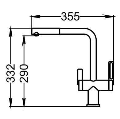 GR-8170, АЛЮМИНИУМ, СМЕСИТЕЛЬ КУХОННЫЙ С ВЫДВИЖНЫМ ИЗЛИВОМ