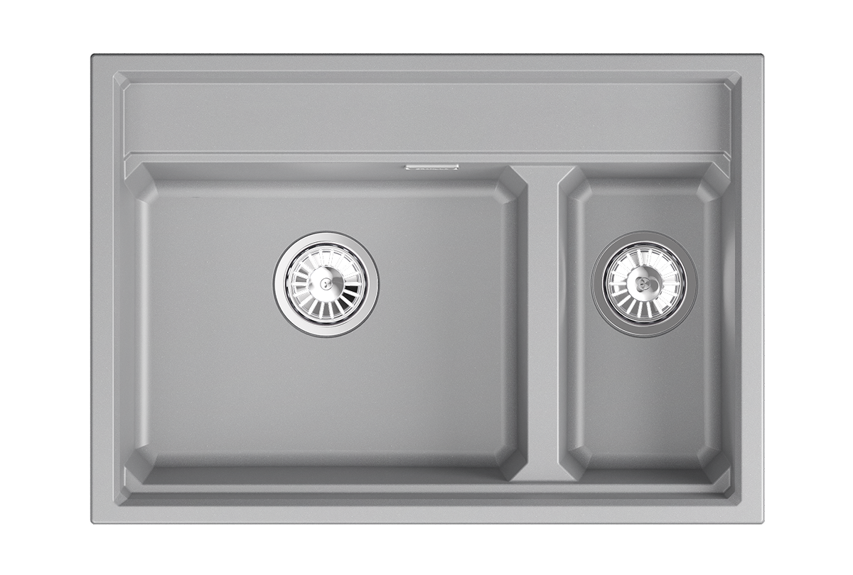 KS-7302i, АЛЮМИНИУМ, кухонная мойка, кварц