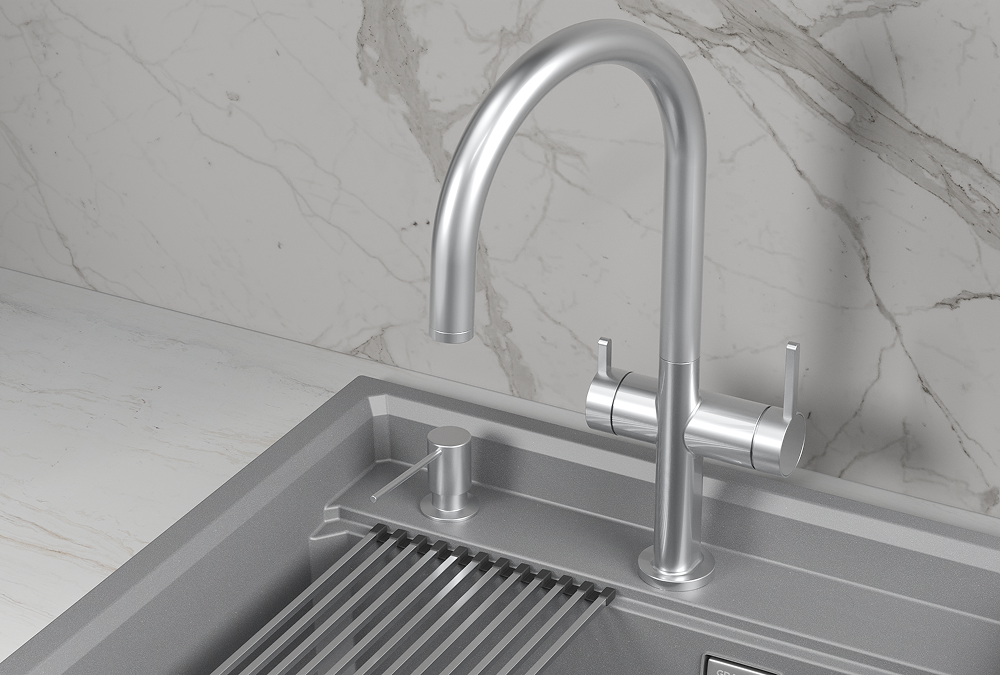 KS-8274, НЕРЖ, СМЕСИТЕЛЬ КУХОННЫЙ KITCHEN SPACE